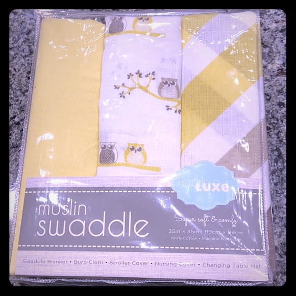 Babe Luxe Other - Yellow muslin swaddles - 3 pack Babe Luxe Other - Yellow muslin swaddles - 3 pack